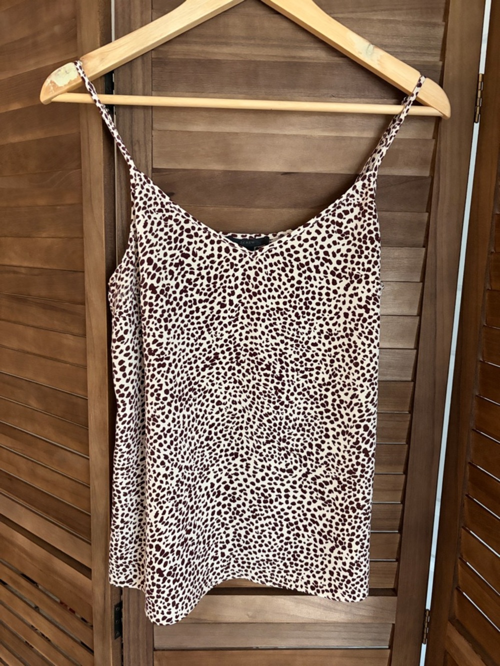 J. Crew Leopard-Print Spaghetti Strap Cami in White and Brown